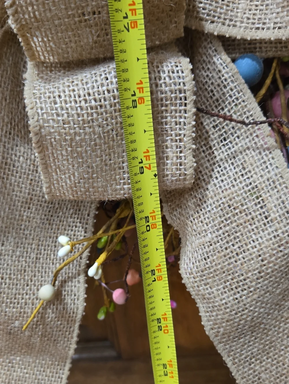 Summer‎ Grapevine Berry Wreath with Burlap Bow Country Decor